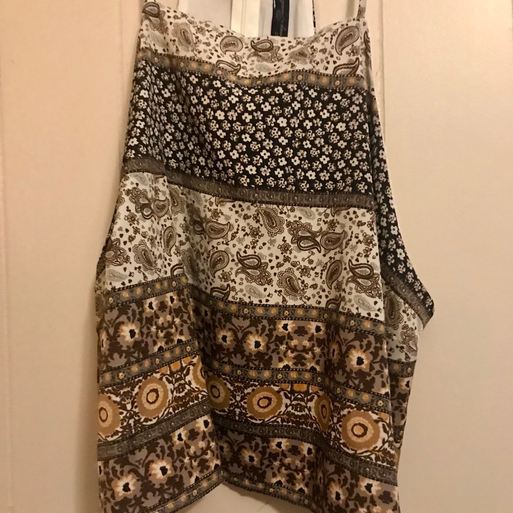 Paisley Print Crop Top